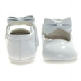 thumbnail image 2 of Josmo Baby Girls Mary Jane Flats with Bow Detail: Non, Slip Sole Wedding Flower Girls Shoes (Infants Toddler Sizes), White Patent, 6, 2 of 6