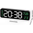 thumbnail image 3 of LED Wall Clock with Temperature Humidity Display Date and Week Function Rectangle Design Digital Alarm Timer, 3 of 5