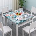 thumbnail image 3 of Pioneer Flower Floral Print Pattern Square Fitted Tablecloth with Elastic Edge,Square Table Cover,Washable Elastic Table Cover for Home Kitchen Party Decor 36"x36", 3 of 6