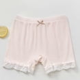 thumbnail image 2 of REDARER Girls' Lace Trim Shorts - Breathable Summer Leggings with Bow Detail, Soft Cotton Underwear Layer for Active Play,Size:4-5 Years, 2 of 4