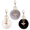 thumbnail image 1 of Llavero con colgante Pompom Furry: 3 uds., bolso de mano de bailarina de ballet, llavero para coche, 1 of 8