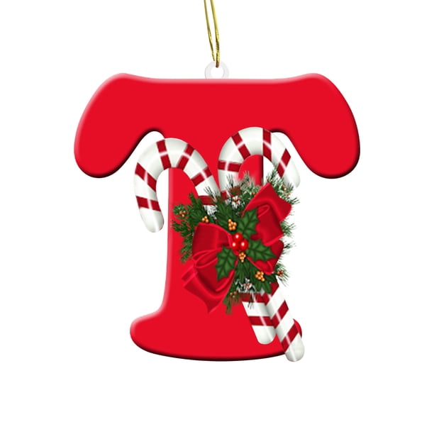 Adornos navideños colgantes con 26 letras para árbol de Navidad, adornos navideños personalizados, adornos navideños DIY, decoración navideña, adornos colgantes para árbol de Navidad, adornos navideño