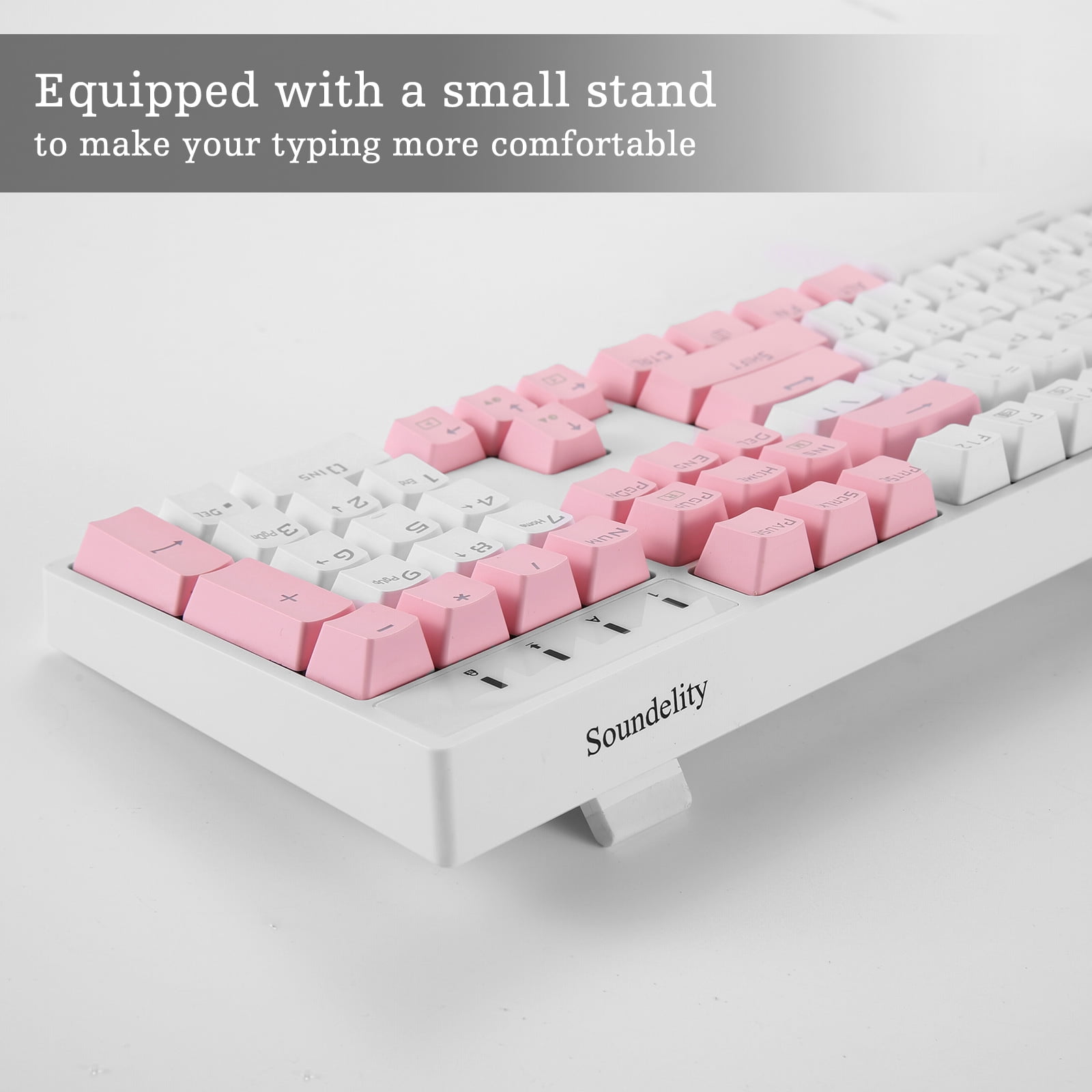 Computer Keyboard Wired, Large Number Pad, Caps Indicators, Spill-Resistant, Anti-Wear Letters for Windows Mac PC Laptop, Full Size