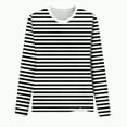thumbnail image 4 of Godom Women Blouses Dressy Casual Autumn Winter Long Sleeve Shirts Crew Neck Striped Tunic Tops, 4 of 4