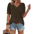 thumbnail image 5 of Womens Tops Under $10 Short Sleeve V Neck T Shirts for Womens Casual Striped Loose Trendy Top Spring Summer Beach Vacation Blouse Clothes, 5 of 5