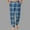 002 Blue, variant on Men's Casual Checkered Bundle Leg Foot Home Sleeping Pants Christmas Pajama Plaid Pants