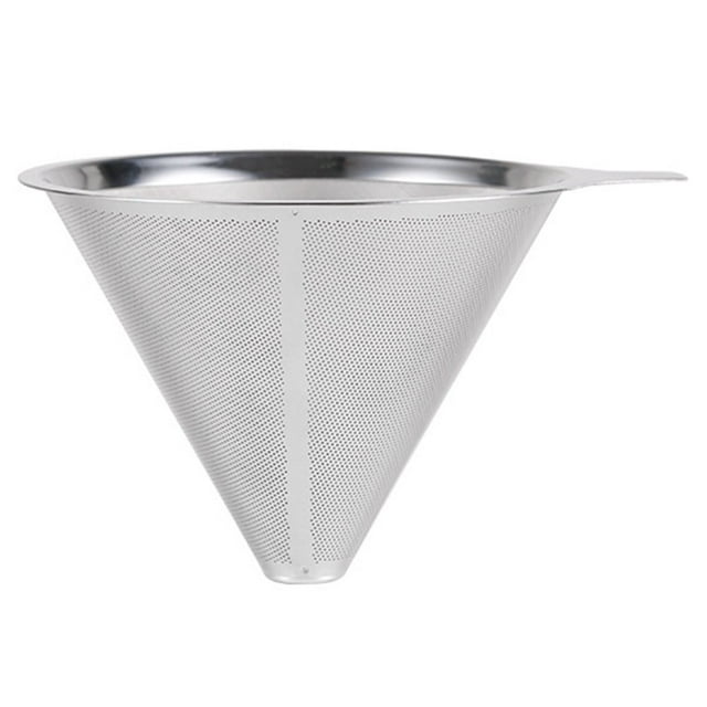 HLONK Coffee Filter 304 Stainless Steel Double Layer Fine Mesh Paperless Reusable Pour Over Coffee Dripper Cone Strainer Funnel Coffee Maker Accessories