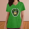 thumbnail image 2 of lcziwo St Patricks Day Scrubs for Women Funny Shamrock Print Tees Shirts Loose Fit Casual V Neck Scrub Tops Summer Vacation Outfits Green XL Daily Sales, 2 of 5