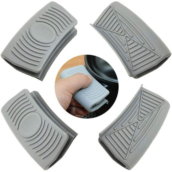 Sarapandan 2 Pairs Silicone Handles for Cast Iron Pots and Pans, Gray Sarapandan