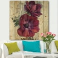thumbnail image 2 of Designart 'Red Anemone Watercolor Flower' Floral Farmhouse Print on Natural Pine Wood, 2 of 3