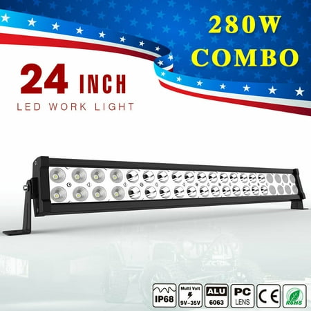 LED Light Bar YITAMOTOR 24 Inch 120W Spot Flood Combo LED Work Light White Head Lamp Driving OffRoad High Power Waterproof Lights compatible for ATV Jeep 4x4 Tractor Truck SUV Boat Cart (Best Driving Lights For Trucks)