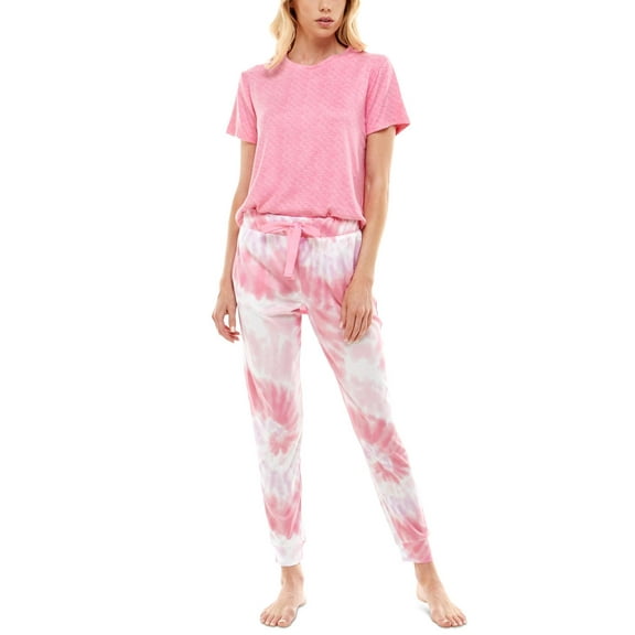 Roudelain Womens Sleepwear Whisper Luxe Short Sleeve Top and Jogger Pants Pajama;X-Large