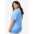 thumbnail image 2 of Ellos Plus Size Stretch Knit V-Neck Ruffle Front Tunic, 2 of 3