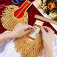 thumbnail image 3 of 2Pcs Red Cosplay Ringmaster Shoulder Tassel Shoulder Uniform Fringe Shoulder Golden Link Chain Epaulet Shoulder Brooch Pin Epaulettes Clothes Decor for Men and Women Cosplay Carnival, 3 of 6