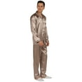 thumbnail image 3 of YIMANIE Mens Satin Pajamas Set Classic Sleepwear Loungewear, 3 of 3
