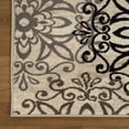 thumbnail image 4 of HomeRoots 486925 4 x 6 ft. Floral Medallion Stain Resistant Rectangle Area Rug, Tan, Gray & Black, 4 of 5