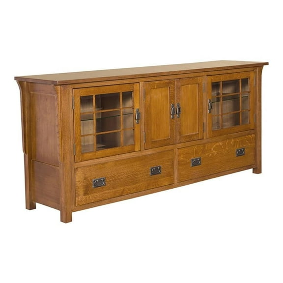 Pemberly Row Modern Wood TV Stand for TVs up to 72" in Cherry