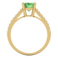 thumbnail image 4 of 2.21 ct Oval Cut Simulated Green Diamond Solitaire with Simulated Diamond Accents 18K Yellow Gold Womens Engagement Ring, 4 of 5