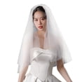 thumbnail image 1 of Visland White Bridal Veil Double-Layered Solid Color Wedding Veil Soft Mesh Material Prom Cosplay Veil with Comb, 1 of 7