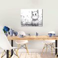 thumbnail image 5 of Zufioo Cute Cat Meadow Sketch Print Canvas Decorative Painting with Solid Wood Frame Art Decoration, Suitable for Home and Office Wall Decoration, 5 of 6