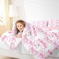 thumbnail image 4 of Homewish Cute Princess Goose Queen Comforter Set,Kawii Bowtrie Ribbon Bedding Sets,Pink White Bedding Comforter Set For Girls Kids,Breathable Home Decor Reversible,3-Piece, 4 of 8