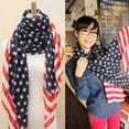 thumbnail image 3 of Miiottaa American Flag Patriotic Scarf for Women Men US Flag Scarves Breathable Chiffon Shawl for Independence Day 4th of July, 3 of 14