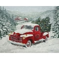thumbnail image 2 of Holzner, Renate 24x20 Gold Ornate Wood Framed with Double Matting Museum Art Print Titled - X-Mas-Truck Pine Wood, 2 of 4
