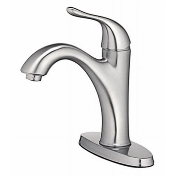 Homewerks Worldwide 242097 4 in. Lavatory Faucet with Single Lever Handle - PVD Brushed Nickel