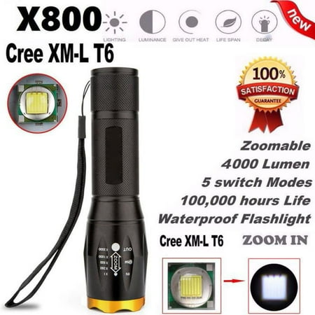 Intova Aluminum Waterproof Torch - G700 X800 LED Tactical Military Cree XM-L T6 Torch Waterproof Zoom