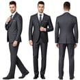 thumbnail image 2 of Beauty-Emily Men's 3-Piece Suit Set – Slim Fit Plaid Blazer, Vest & Pants, Elegant Formal Suit for Business, Wedding & Special Events, 2 of 12
