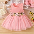 thumbnail image 2 of Mnyotv Toddler Baby Girl Summer Dresses Sleeveless Floral Embroidery Birthday Outfits Sytlish Princess Dress for Girls Size 9-12Months, 2 of 6
