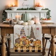 thumbnail image 2 of Fall Table Runner Thanksgiving Pumpkin Gnomes Table Runners Sunflower Autumn Maple Leaves Wood Plaid Cotton Linen Dresser Scarf Kitchen Dining Table Decor for Fall Holiday Party Decor 13x90 Inch, 2 of 9