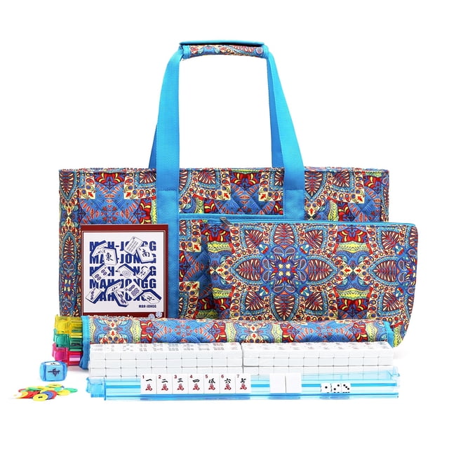 Juego de fichas de Mahjong americano Kyerlish con bolsa, 166 fichas y soportes
