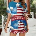 thumbnail image 2 of 4th of July Women's Ruffle Short Sleeve Tops And Shorts Cute Peeps Bunny Pajamas Sets, 2 of 7