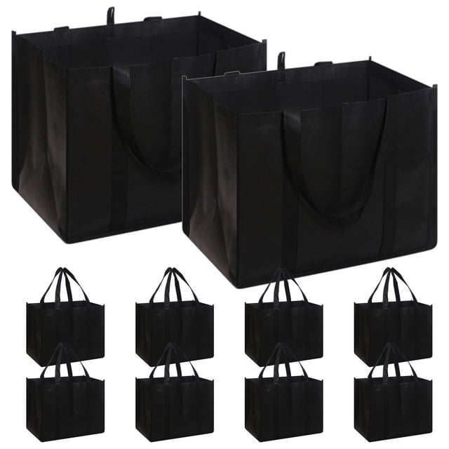 Bolsas de supermercado reutilizables DIOMMELL extra grandes 10 negras