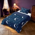 thumbnail image 2 of Homewish Mystic Galaxy Twin Comforter Sets, Stars Moon Bedding Set, Navy Blue White, Navy Blue Reversible 2 Piece, 1 Comforter and 1 Pillowcase, 2 of 6