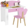 thumbnail image 1 of Kids Desk and Chair Set, Study Table and Chair with Storage Drawer, Pink, 1 of 10