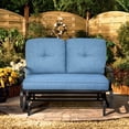 thumbnail image 3 of Gymax Patio Swing Glider Chair Rocking Loveseat Bench for 2 Persons w/ Blue Cushions, 3 of 10