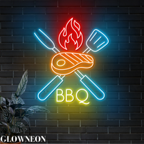Glowneon BBQ Led Light, Open Grill Bar & BBQ Restaurant Neon Light
