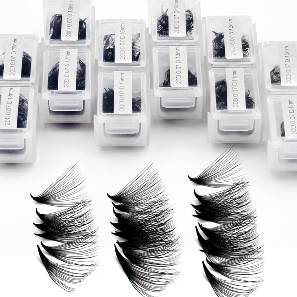 Extensiones de pestañas WENDY LASHES 1200 Fans 20D 0.07 C/D Curl