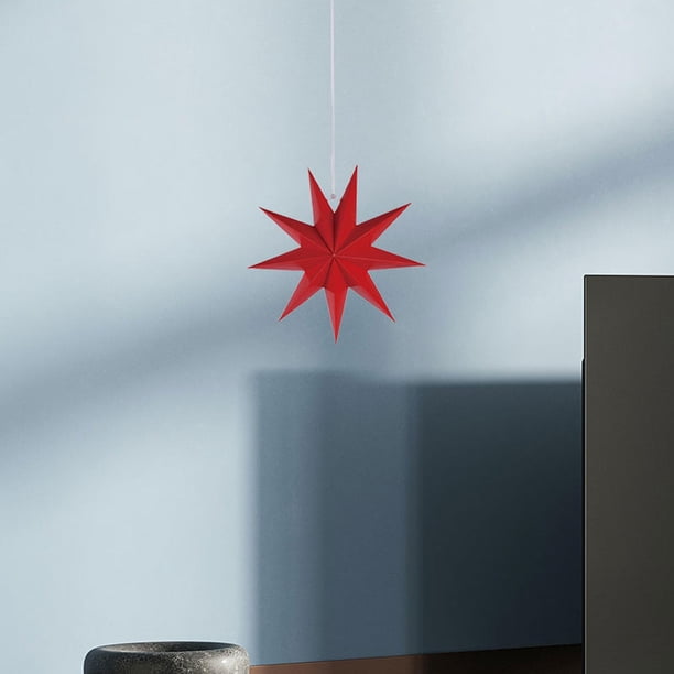 Adorno colgante de estrella grande 3D, decoración navideña creativa, decoración colgante de estrella grande de 30 cm para vacaciones de cumpleaños Rojo