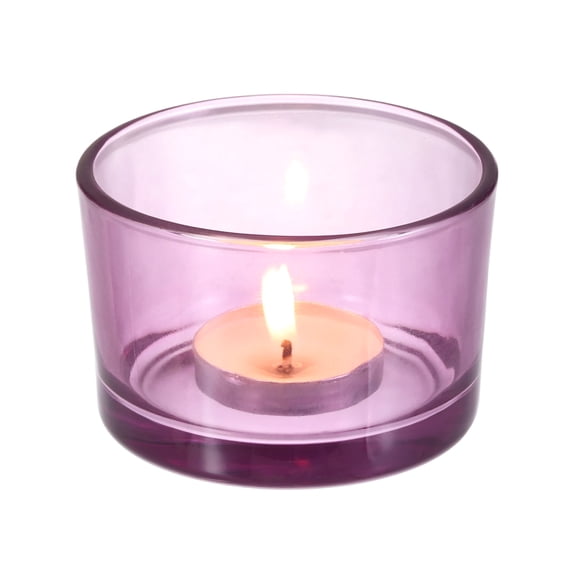 Uxcell Votive Candle Holders, 2.8 Inch Glass Tealight Candle Holder for Wedding Table Centerpieces, Purple