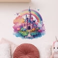 thumbnail image 2 of Pegatinas de pared con dibujos animados con forma de castillo, nube arcoíris, 2 of 4