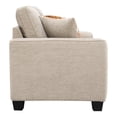 thumbnail image 4 of Furniture of America Aimee Modern Chenille Track Arm Loveseat with Pillows, Taupe, 4 of 14