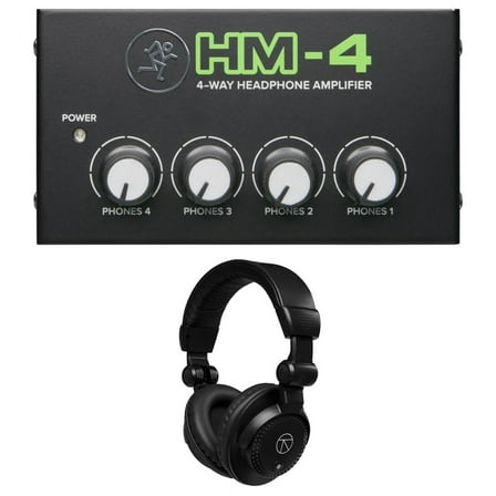 Mackie HM-4 4-Way Headphone Amplifier, Bundle with TAPH100 Headphones