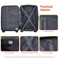 thumbnail image 2 of NiceTravel 3 Piece Hardside Luggage set, Lightweight Hard Shell Suitcase with TSA Lock Carry on and Checked Luggage, Black, 2 of 6