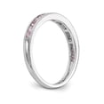 thumbnail image 6 of 14K White Gold Ring Band Wedding Sapphire (Colors) Round Pink, 6 of 7