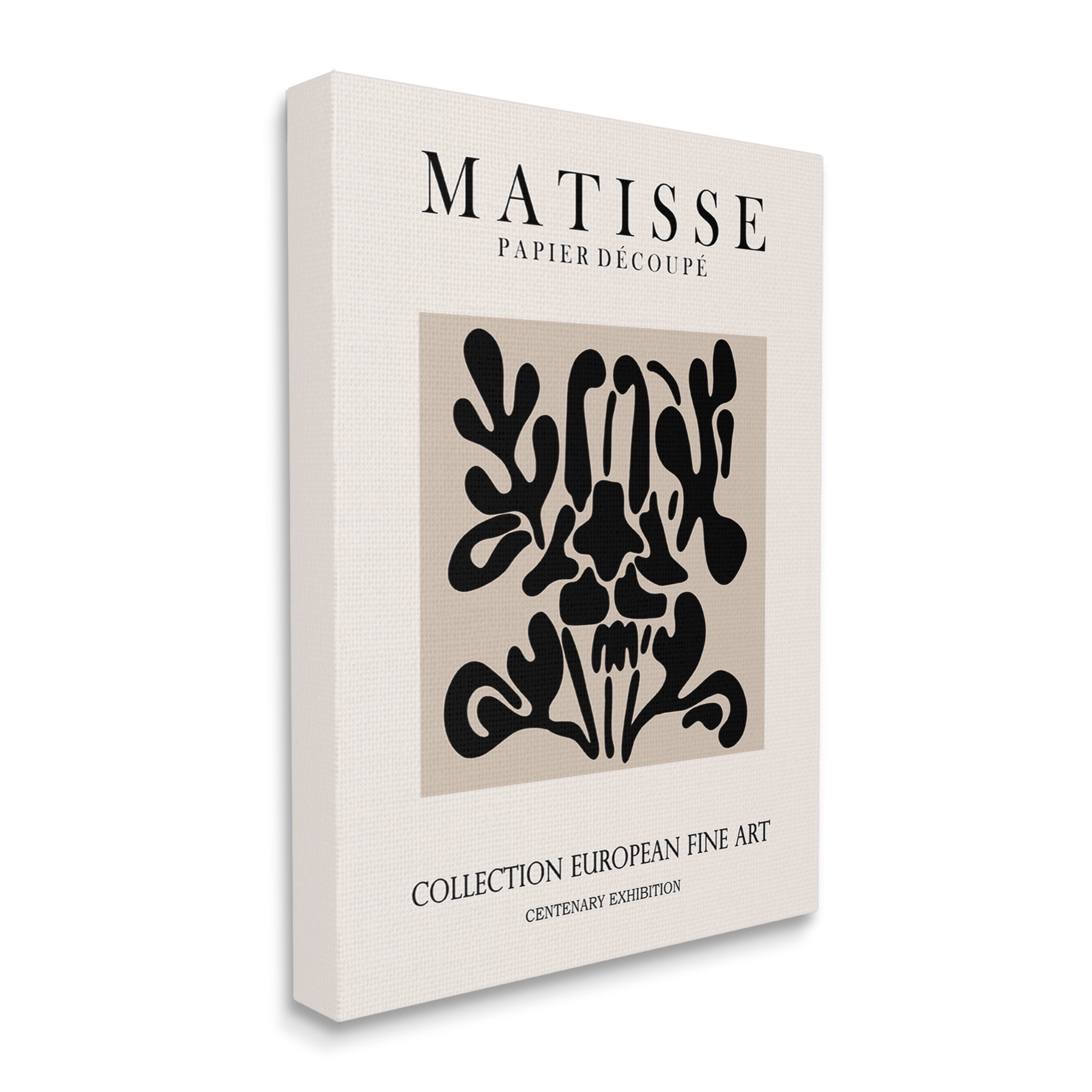 Stupell Industries Abstract Contemporary Black Floral Design Matisse Typography Canvas Wall Art, 36 x 48, Design by Ros Ruseva