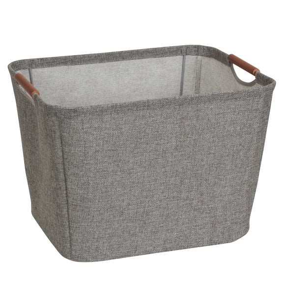 Household Essentials Tapered Storage Bin with Wood Handle