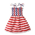 thumbnail image 3 of Toddler Girls 4th of July Dresses Floral Print Summer Dress With Adjustable Ties Size 1-6T, 3 of 6